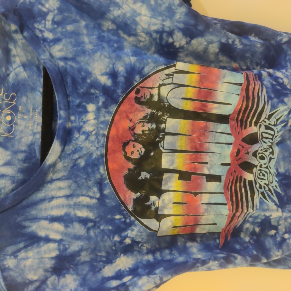 Vinyl Icons  Blue Tie-Dye Aerosmith T